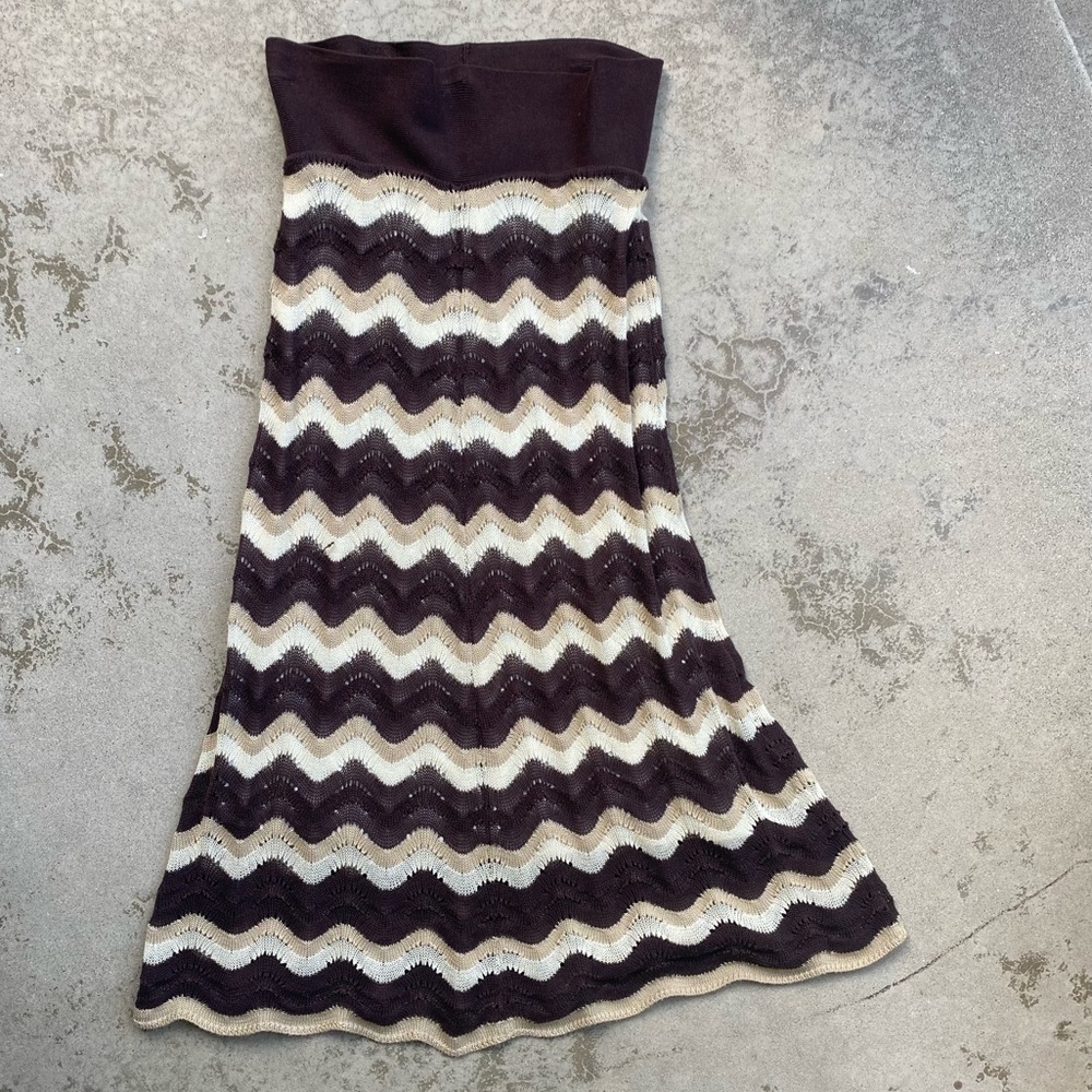 Chevron Knit MIDI Skirt